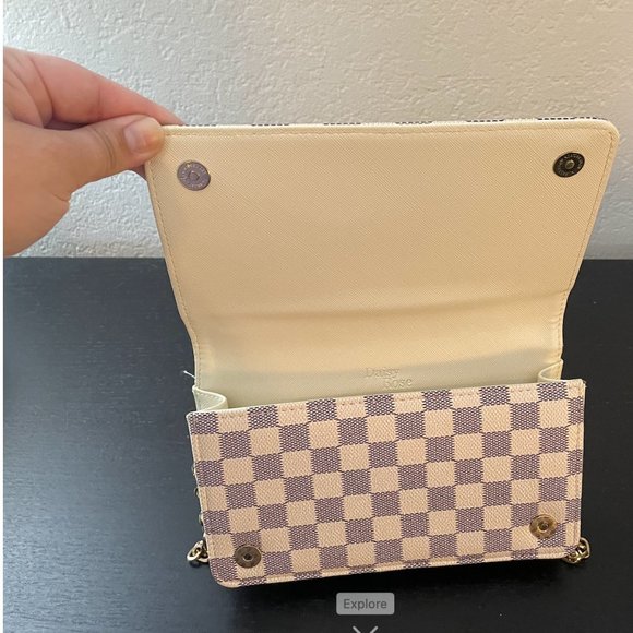 Check Cross Body Bag Cream Purse - Picture 14 of 15